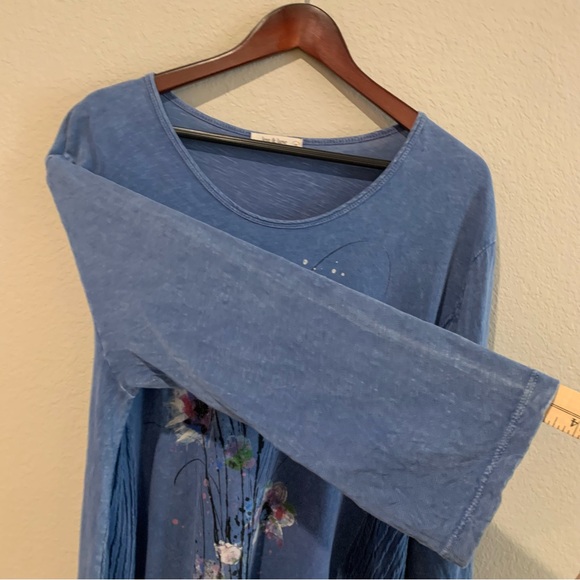 Jess & Jane Artsy Floral Tunic – Distressed Textured Fabric – 1X – Made in USA - Picture 7 of 16